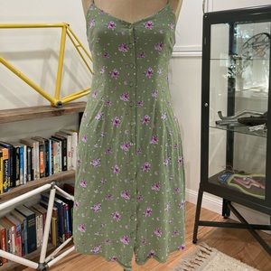 Forever21 green floral dress